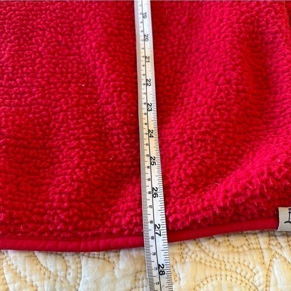 Lands’ End oversized red fuzzy sweater super warm and cozy long sleeve women’s L - Picture 8 of 8